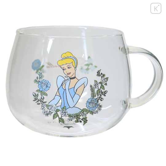 Japan Disney Glass Mug - Cinderella : Flower - 1