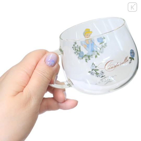 Japan Disney Glass Mug - Cinderella : Flower - 2
