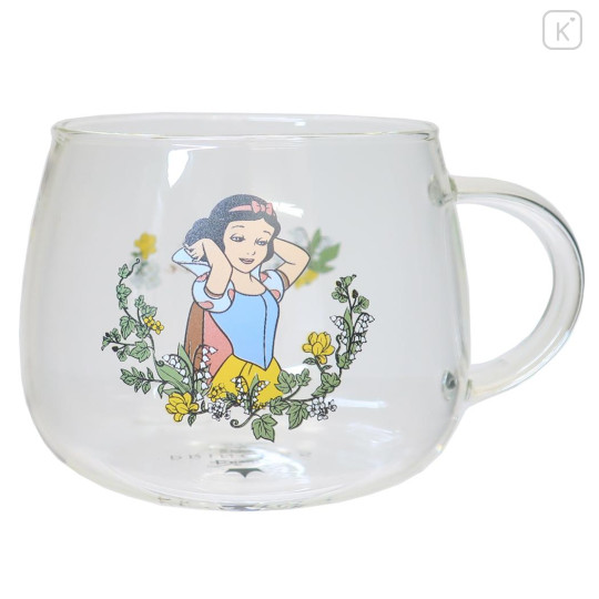 Japan Disney Glass Mug - Snow White : Flower - 1