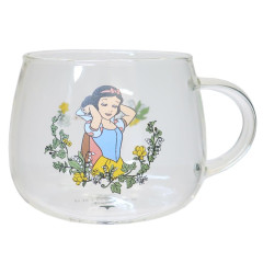 Japan Disney Glass Mug - Snow White : Flower