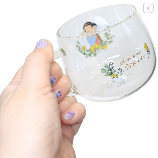 Japan Disney Glass Mug - Snow White : Flower - 2