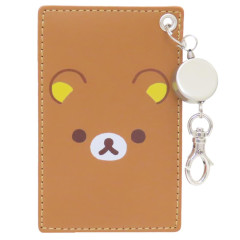 Japan San-X Pass Case Card Holder & Reel - Rilakkuma : Face