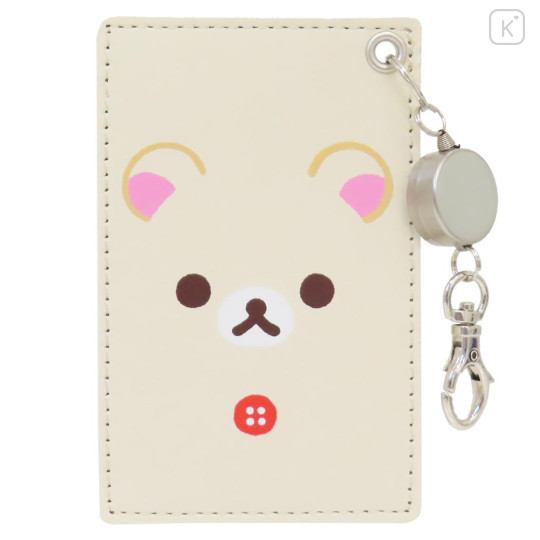 Japan San-X Pass Case Card Holder & Reel - Korilakkuma : Face - 1