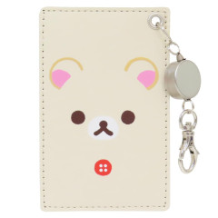Japan San-X Pass Case Card Holder & Reel - Korilakkuma : Face