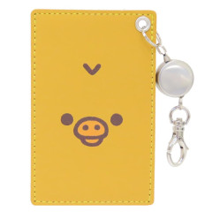 Japan San-X Pass Case Card Holder & Reel - Kiiroitori : Face