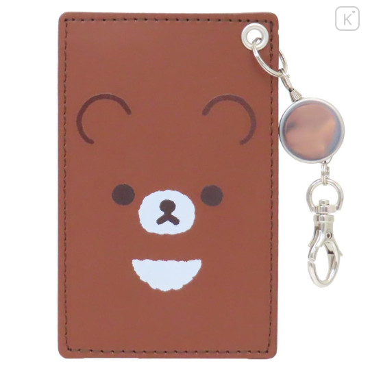 Japan San-X Pass Case Card Holder & Reel - Chairoikoguma : Face - 1