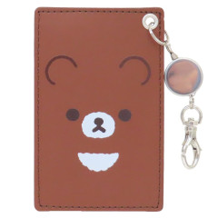 Japan San-X Pass Case Card Holder & Reel - Chairoikoguma : Face