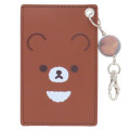 Japan San-X Pass Case Card Holder & Reel - Chairoikoguma : Face - 1