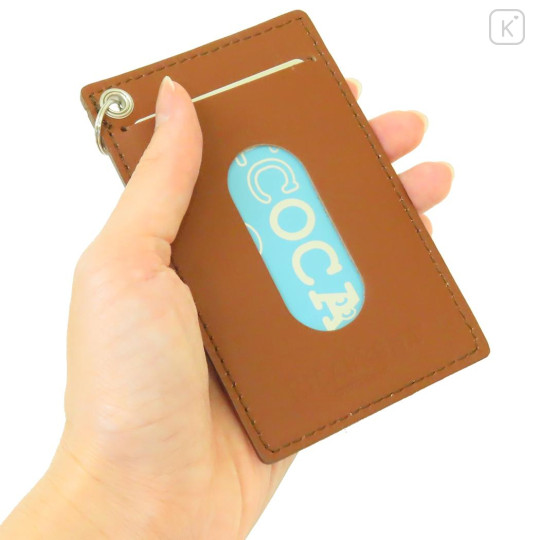 Japan San-X Pass Case Card Holder & Reel - Chairoikoguma : Face - 2