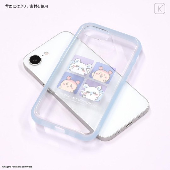 Japan Chiikawa IIIIfit Clear iPhone 16e Case - Furuhonya Kani-chan & Momonga - 2