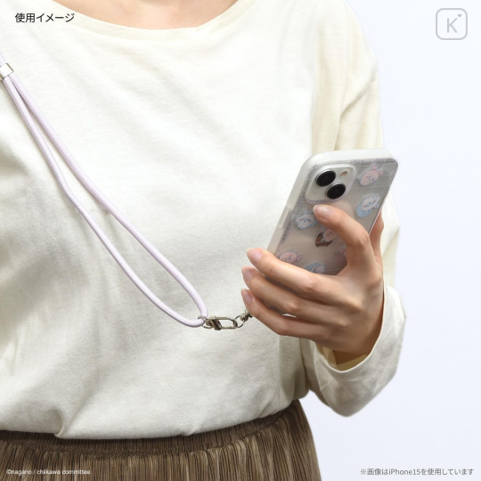 Japan Chiikawa IIIIfit Loop iPhone 15 Pro Case - Furuhonya Kani-chan & Momonga - 7