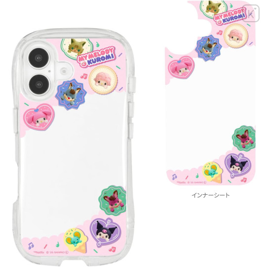 Japan Sanrio Crystal Clear iPhone 16 Case - Kuromi & My Melody : Netflix - 2