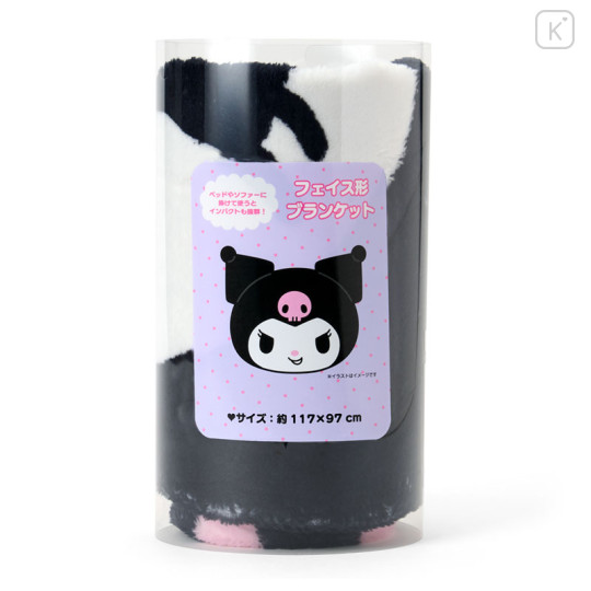 Japan Sanrio Original Face-Shaped Blanket - Kuromi : Flannel - 2