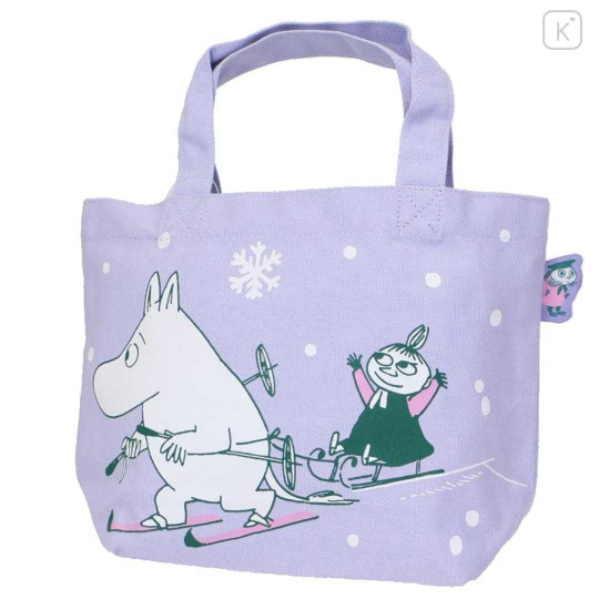 Japan Moomin Mini Tote Bag - Little My & Moomintroll : Snow Purple - 1