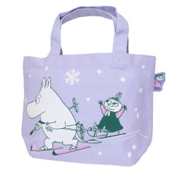 Japan Moomin Mini Tote Bag - Little My & Moomintroll : Snow Purple