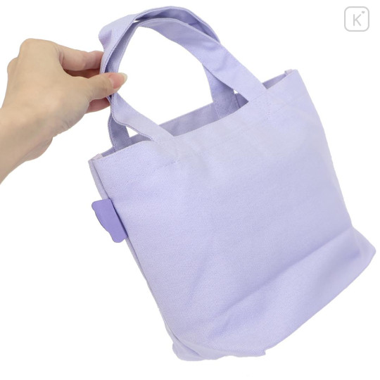 Japan Moomin Mini Tote Bag - Little My & Moomintroll : Snow Purple - 2