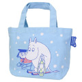 Japan Moomin Mini Tote Bag - Little My & Moomintroll : Snow Light Blue - 1