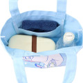 Japan Moomin Mini Tote Bag - Little My & Moomintroll : Snow Light Blue - 3