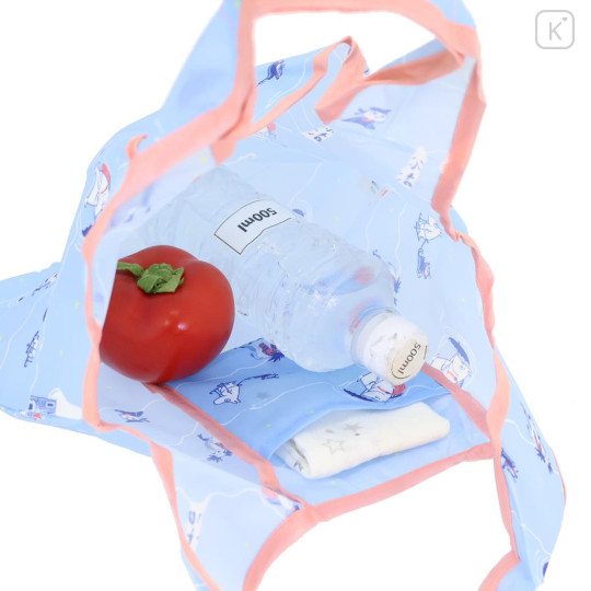 Japan Moomin Eco Shopping Bag (S) - Little My & Moomintroll : Snow Light Blue - 3