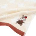 Japan Moomin Embroidered Mini Towel Handkerchief - Little My : Apple Beige Brown - 2