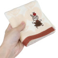 Japan Moomin Embroidered Mini Towel Handkerchief - Little My : Apple Beige Brown - 3