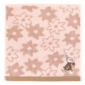 Japan Moomin Embroidered Mini Towel Handkerchief - Little My : Flower Pink Brown - 1