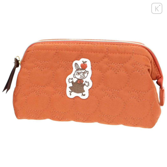 Japan Moomin Quilted Cosmetic Pouch - Little My : My Apple - 1