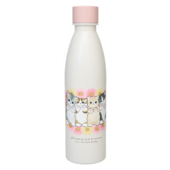 Japan Mofusand Insulated Stainless Steel Sparkling Water Bottle 530ml - Cat Flower Pink