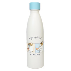 Japan Mofusand Insulated Stainless Steel Sparkling Water Bottle 530ml - Cat Break Time Pizza