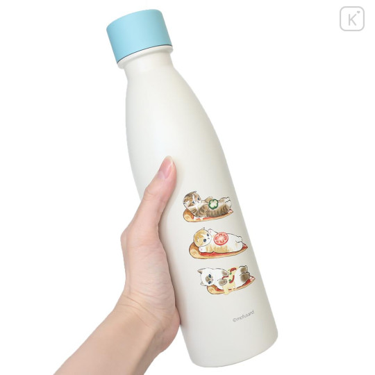 Japan Mofusand Insulated Stainless Steel Sparkling Water Bottle 530ml - Cat Break Time Pizza - 2