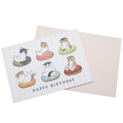 Japan Mofusand 3D Greeting Card - Cat Happy Birthday Donut Dessert