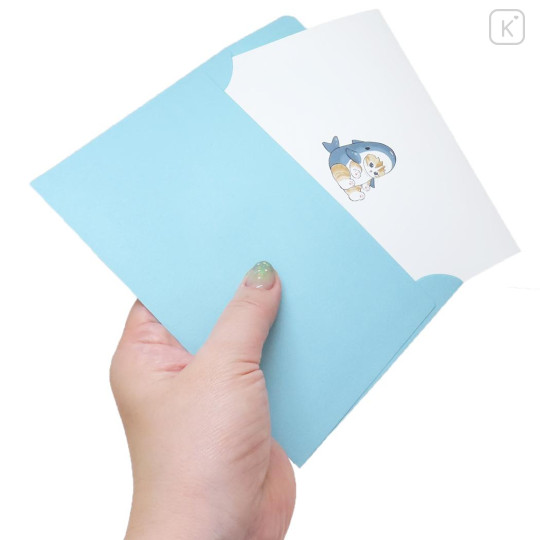 Japan Mofusand 3D Greeting Card - Shark Cat Happy Summer Party - 3