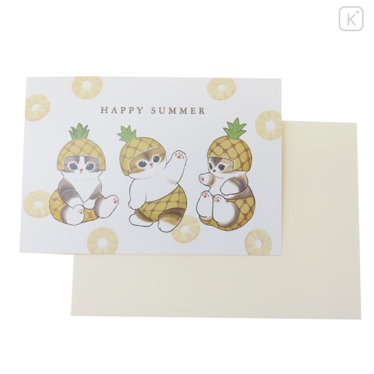 Japan Mofusand 3D Greeting Card - Fruit Cat Happy Summer Pineapple - 2