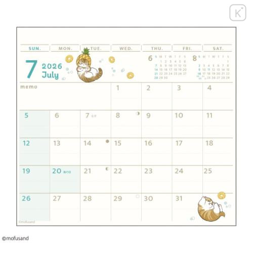 Japan Mofusand Desk Calendar & To Do List - 2026 Cat Illustration - 4