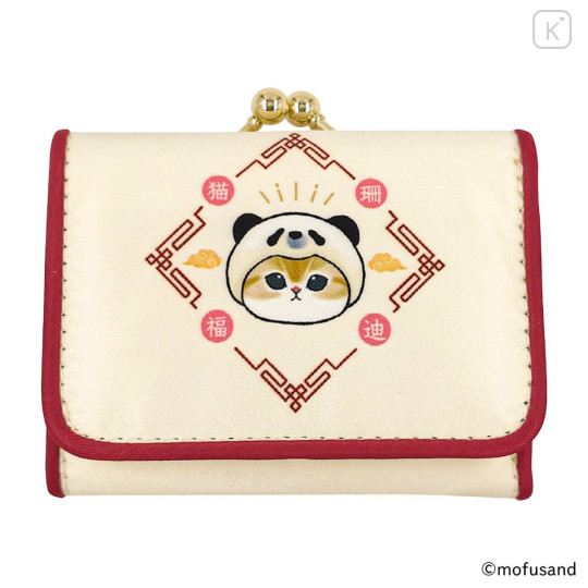 Japan Mofusand Compact Wallet - Panda Cat Nyan Ivory - 1
