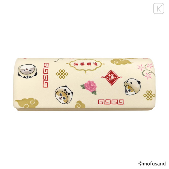 Japan Mofusand Glasses Case - Panda Cat Nyan Ivory - 1