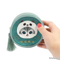 Japan Mofusand Round Mesh Pouch - Panda Cat Nyan Blue - 3