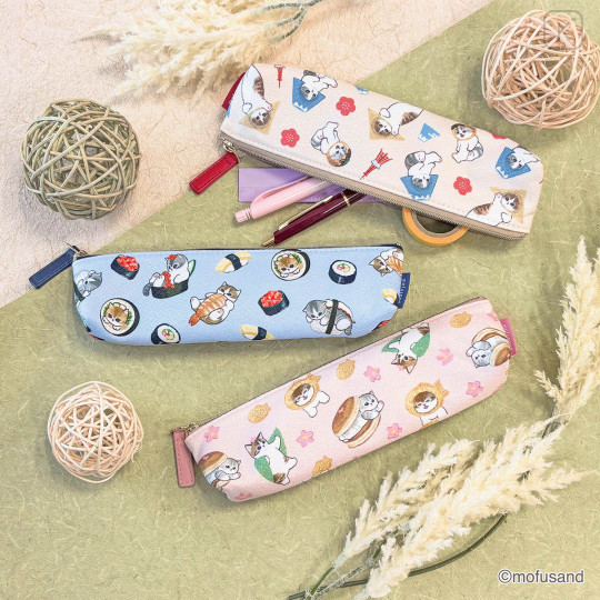 Japan Mofusand Slim Crepe Pen Pouch - Sushi - 2