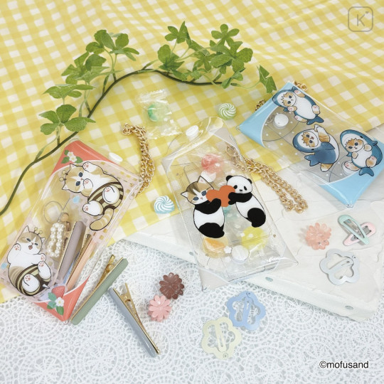 Japan Mofusand Clear Multi Case with Chain S - Shark Cat Nyan - 4