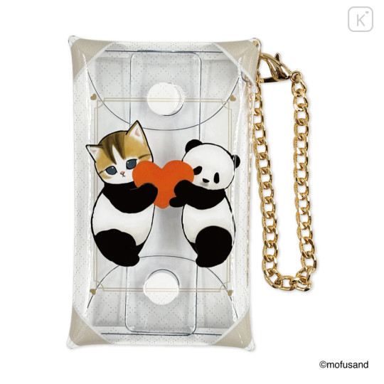 Japan Mofusand Clear Multi Case with Chain S - Panda Cat Meow Nyan - 5