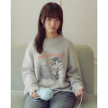 Japan Mofusand Crew Neck Sweater (L) - Cat Yarn Ball Grey - 2