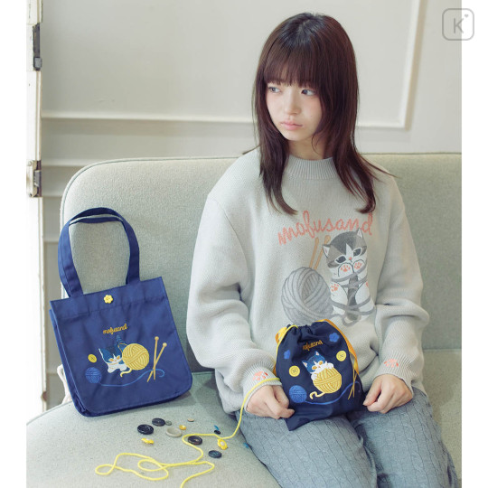 Japan Mofusand Crew Neck Sweater (L) - Cat Yarn Ball Grey - 5