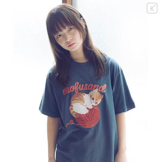 Japan Mofusand T-shirt (L) - Cat Yarn Ball Navy - 3