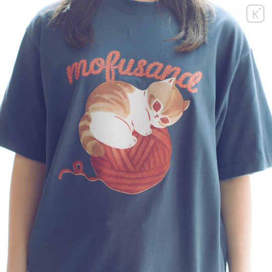 Japan Mofusand T-shirt (L) - Cat Yarn Ball Navy - 4