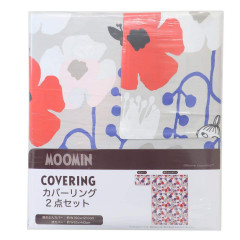 Japan Moomin Duvet Cover & Pillowcase Set - Little My : Flower Grey