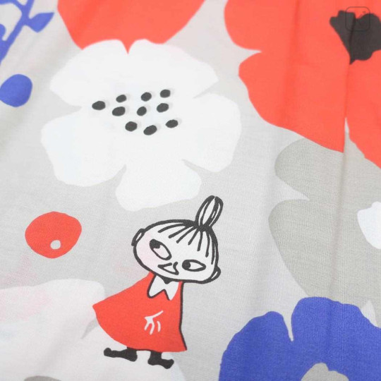Japan Moomin Duvet Cover & Pillowcase Set - Little My : Flower Grey - 2