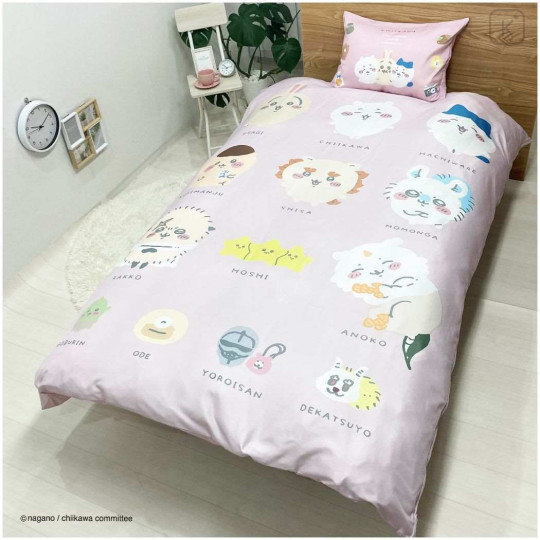 Japan Chiikawa Duvet Cover & Pillowcase Set - Chiikawa : Light Pink - 1