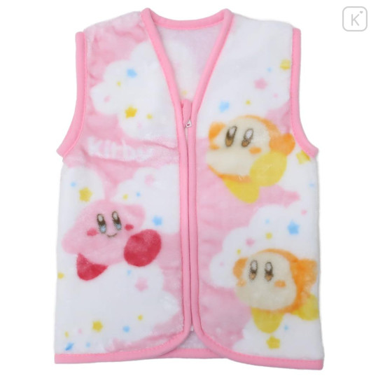 Japan Kirby Kids Wearable Blanket Fluffy Coral Fleece - Kirby & Waddle Dee : Starry Sky Starry Sky Pink - 1