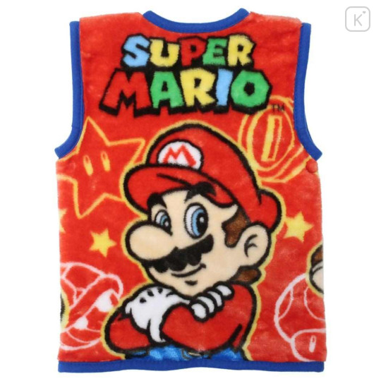 Japan Super Mario Kids Wearable Blanket Fluffy Coral Fleece - Super Mario Brothers Red Blue - 2