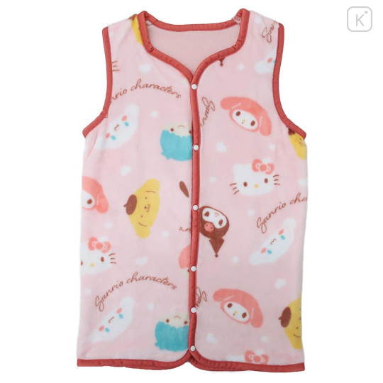 Japan Sanrio Toddler Fluffy Fleece Sleeveless Sleep Sack & Wearable Blanket - Characters Pink - 1